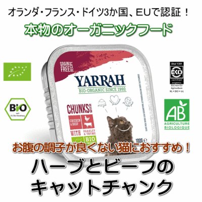 画像1: YARRAH（ヤラー）オーガニックキャットフード　ハーブとビーフのキャットチャンク　100g