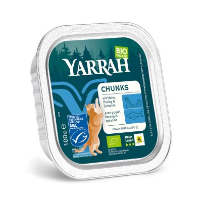 画像2: 【在庫の入れ替わり次第リニューアル品】YARRAH（ヤラー）オーガニックキャットフード　チキンと魚のキャットチャンク　100g
