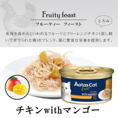 【7月31日までお試し特価￥341⇒￥238（税込）】アタス キャット フード　フルーティーフィースト　チキンwithマンゴー　70ｇ